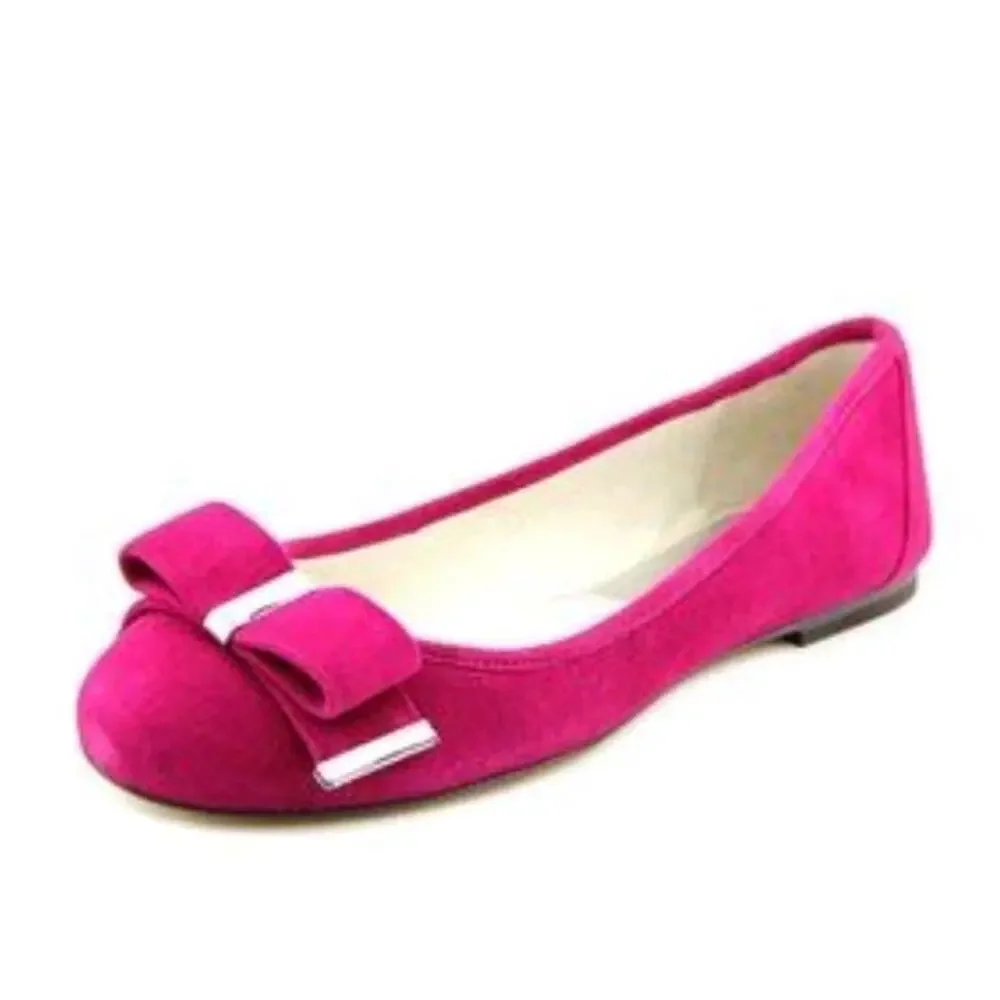 Michael Kors Kiera Suede Ballet Flats Deep Pink Size 6 M New In Box $125.00 MSRP